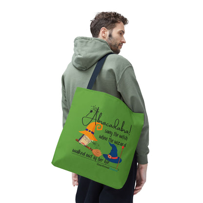 Abracadabra Sang the Witch Haiku - Tote Bag (Dual-sided print in Avocado Green)