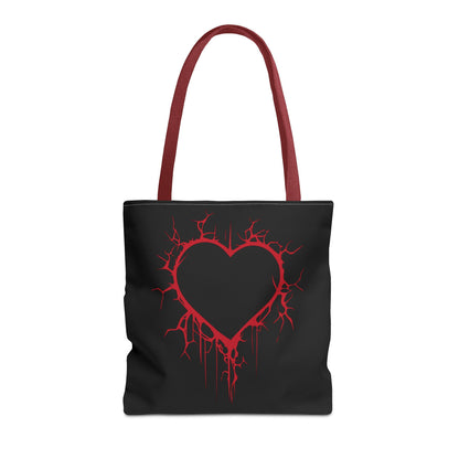 Cracked Heart Tote Bag (in Crimson) - (The Only Hearts Collection)