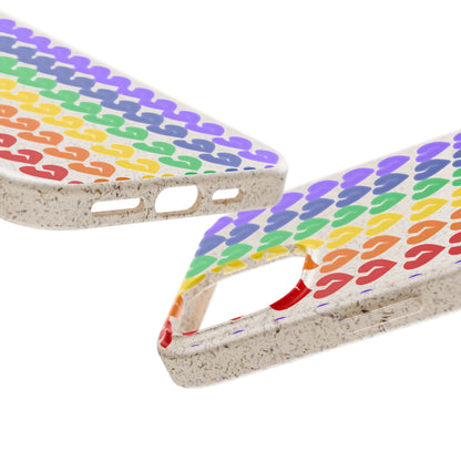 Rainbow Hearts Collection Pattern - Biodegradable Phone Case, Eco-Friendly Phone Cover (Only Hearts Collection)