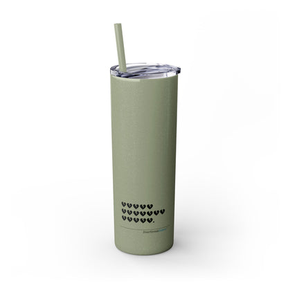 Hieroglyph Heartbreak Haiku - Skinny Tumbler with Eco-Friendly, Reusable, Matching Straw, 20oz