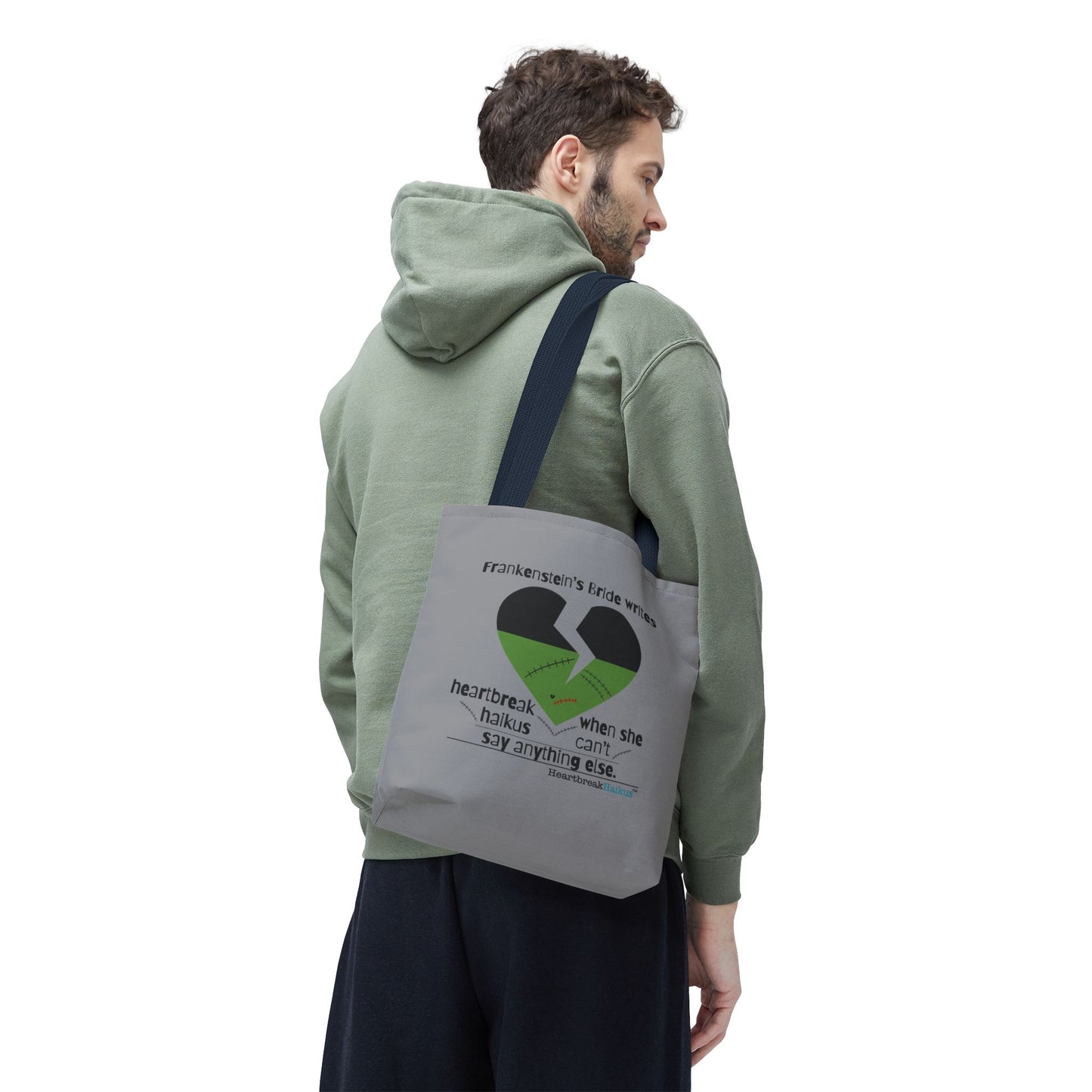 Frankenstein's Bride Writes Heartbreak Haikus - Tote Bag (Dual-sided print in Stone Grey)