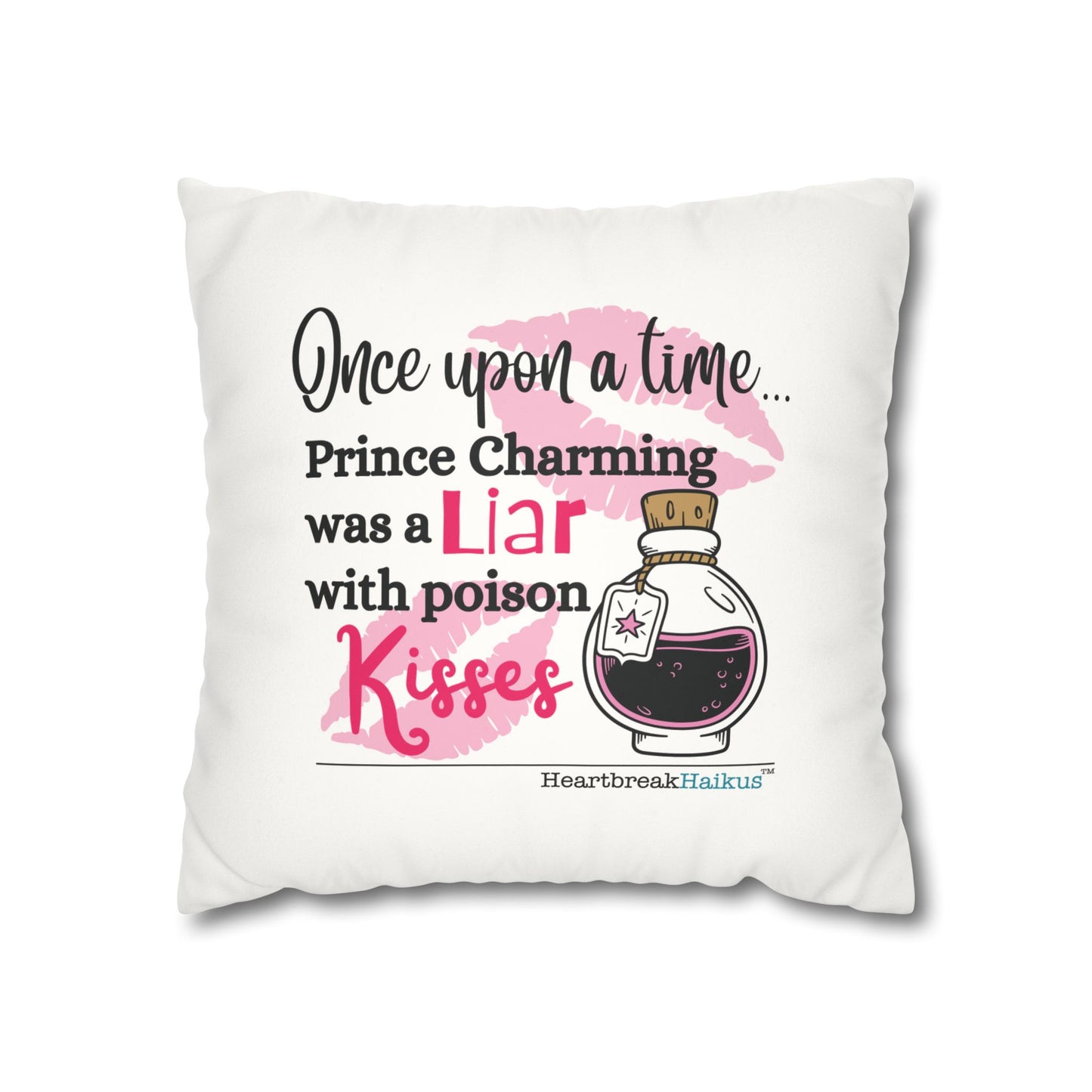Prince Charming's Poison Kisses - Faux Suede Square Pillowcase