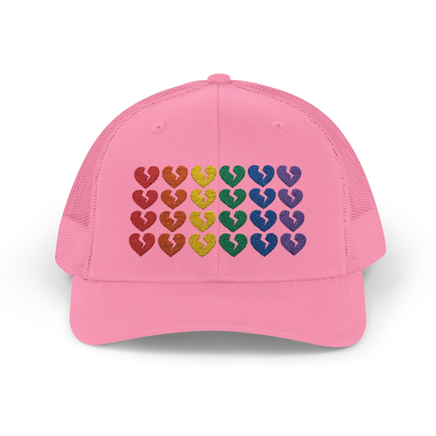 Rainbow Heartbreak Collection - Embroidered Trucker Hat (Only Hearts Collection)