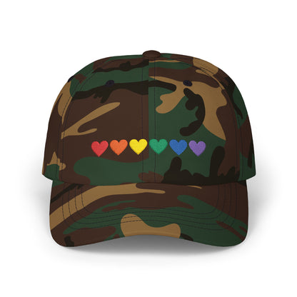 Embroidered Rainbow Hearts - Classic Adjustable Cap (Only Hearts Collection)