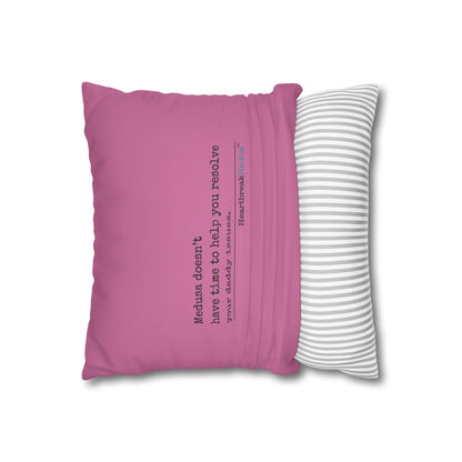 Medusa and Your Daddy Haiku - Faux Suede Square Pillowcase (in Candy Pink)