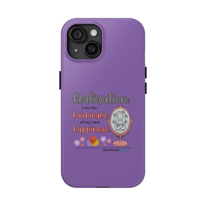 Harbinger of Happiness Tough Phone Cases (purple) available for iPhone 11-16 or Samsung Galaxy S21-S24