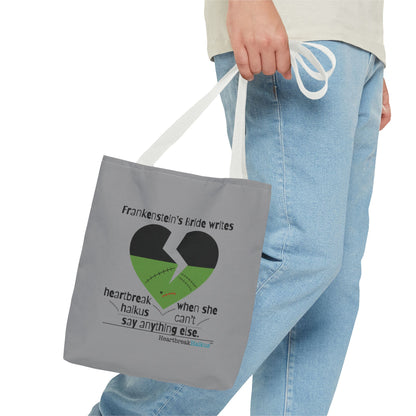Frankenstein's Bride Writes Heartbreak Haikus - Tote Bag (Dual-sided print in Stone Grey)