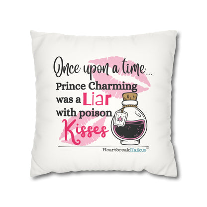 Prince Charming's Poison Kisses - Faux Suede Square Pillowcase