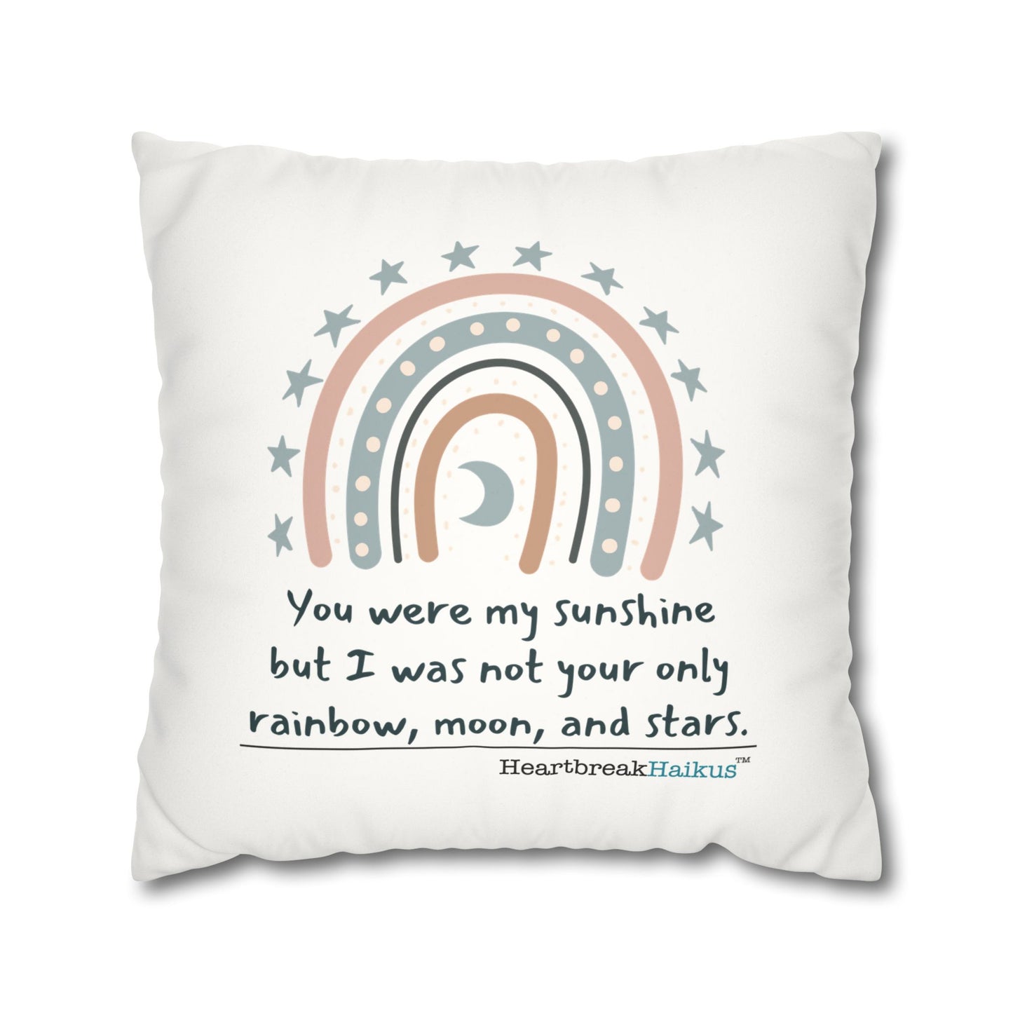 You Were My Sunshine Haiku - Faux Suede Square Pillowcase (Summer 2025 collection)
