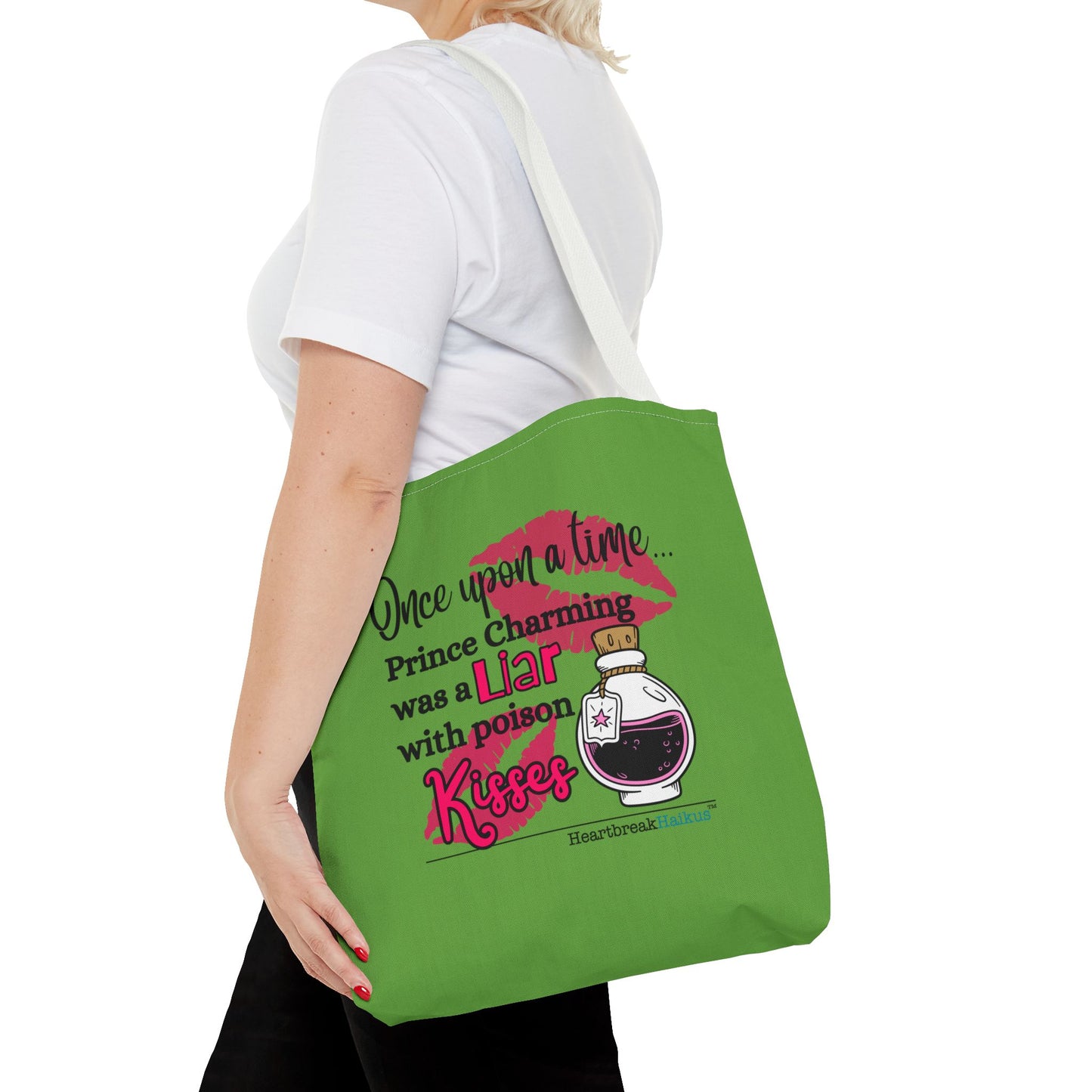 Prince Charming's Poison Kisses Haiku - Tote Bag (Dual-sided print in Wicked Green)