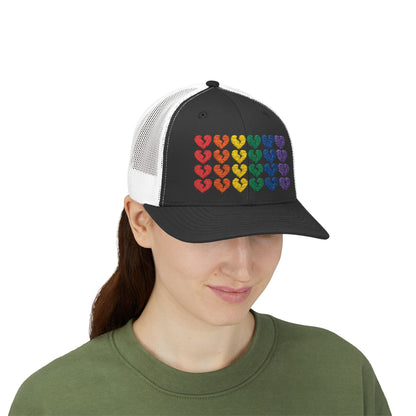 Rainbow Heartbreak Collection - Embroidered Trucker Hat (Only Hearts Collection)