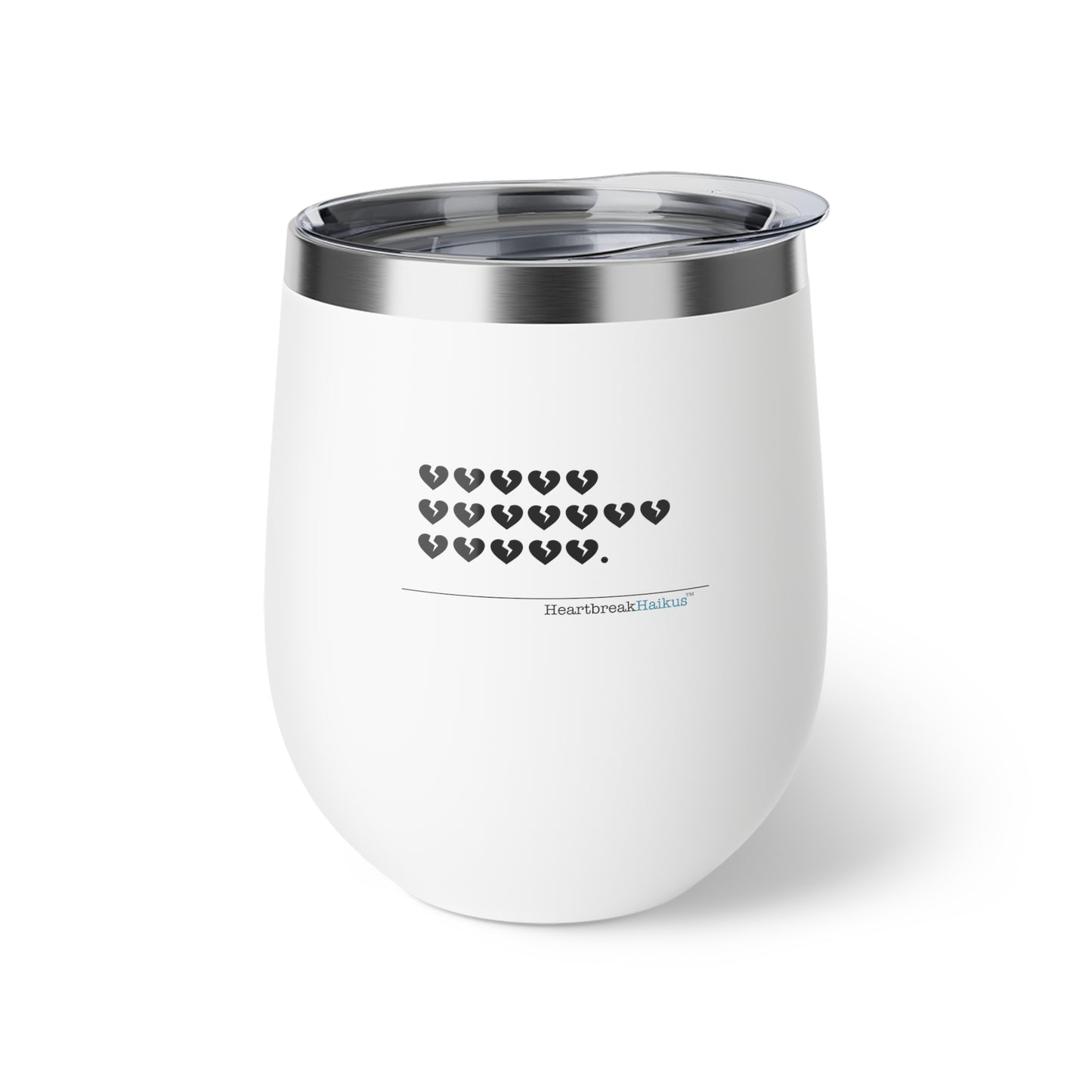 "hieroglyph heartbreak haiku." Copper Vacuum Insulated Cup or Wine Tumbler , 12oz