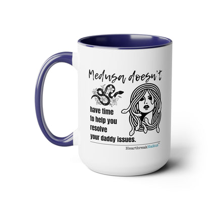 Medusa and Your Daddy Haiku - Two-Tone Coffee Mug 15oz - Dual-Sided Printing