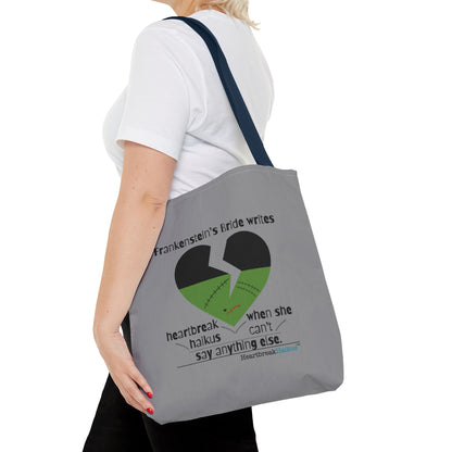 Frankenstein's Bride Writes Heartbreak Haikus - Tote Bag (Dual-sided print in Stone Grey)