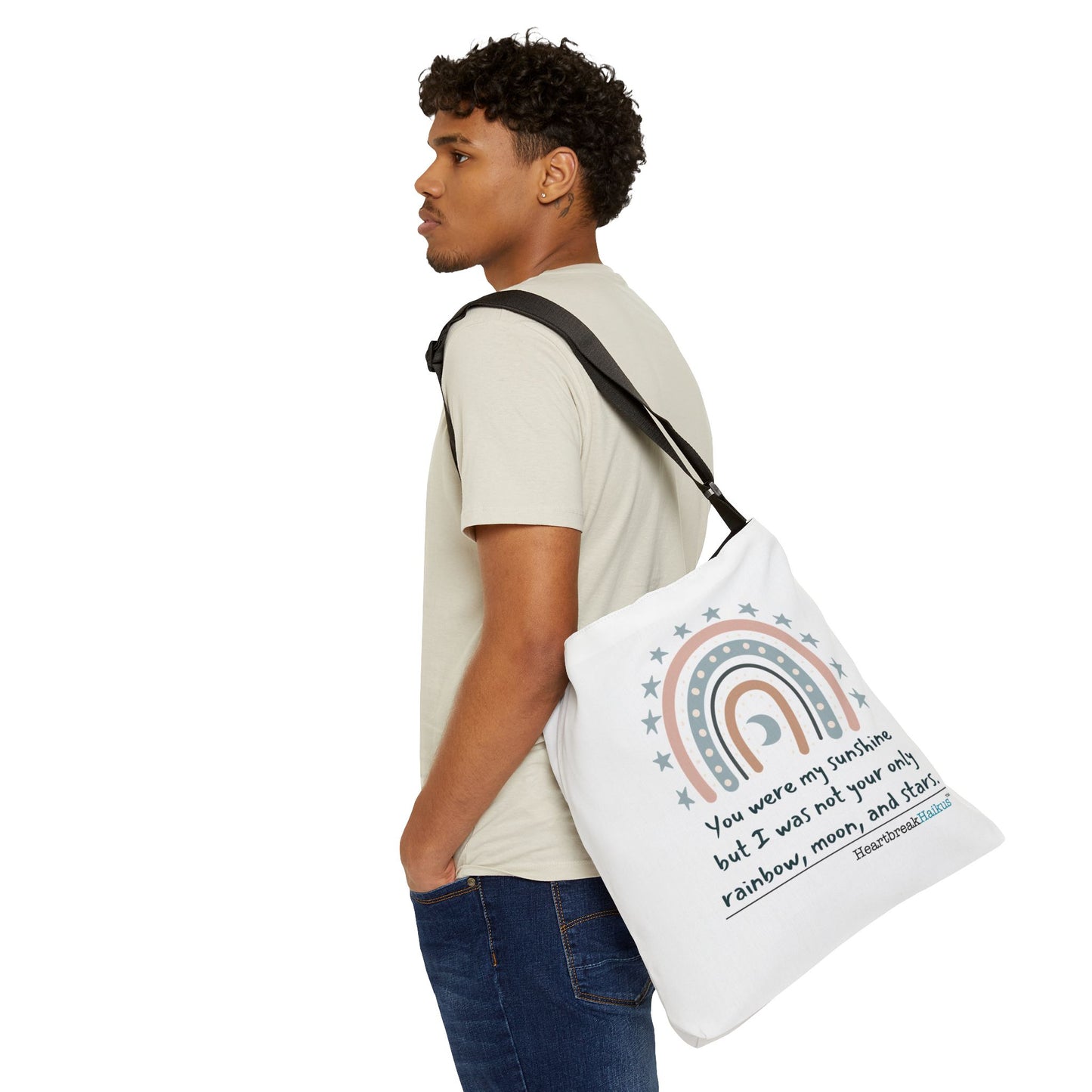 You Were My Sunshine Haiku - Adjustable Tote Bag (Dual-Sided Print, Pastel Design)