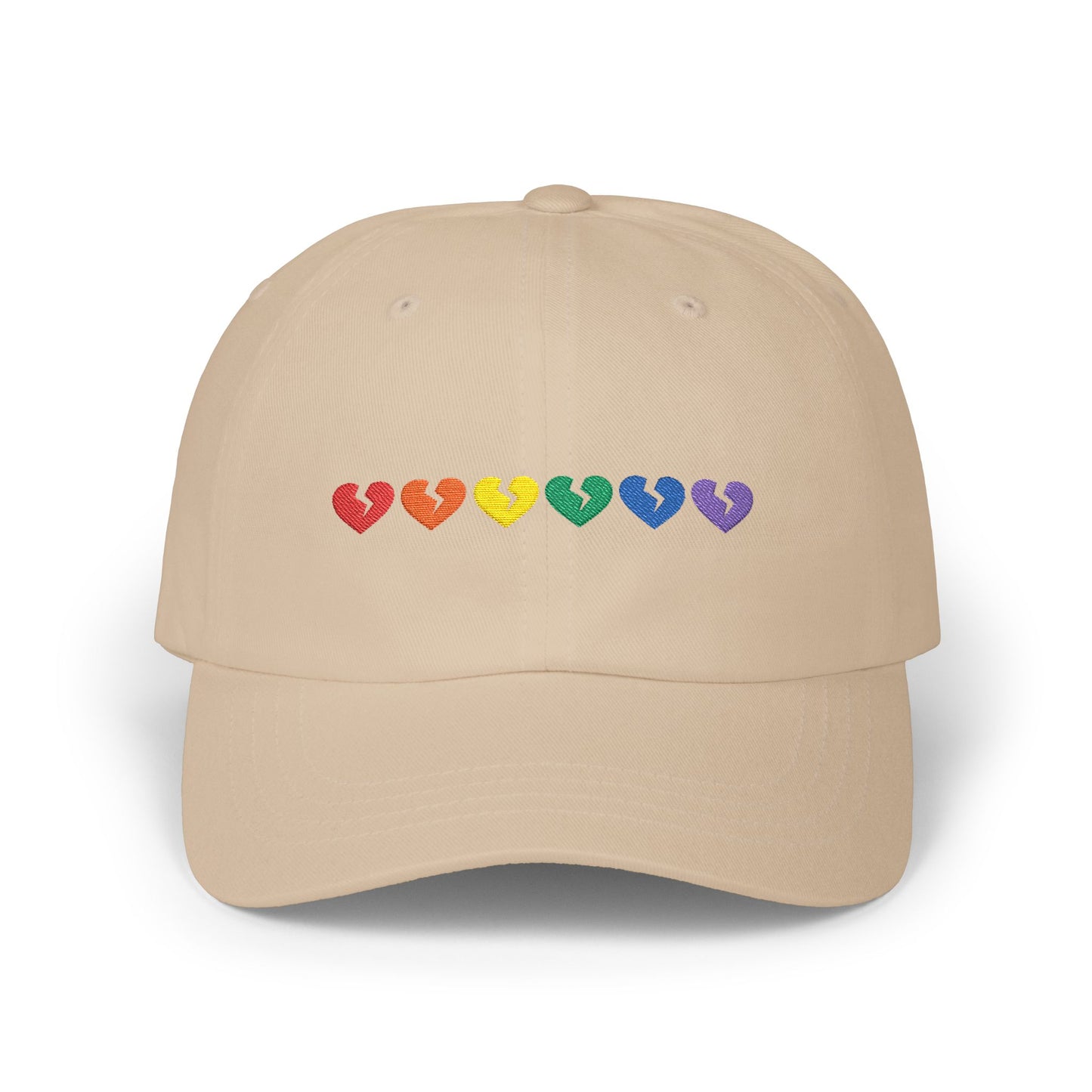 Only Hearts Collection - Embroidered Classic Adjustable Cap (Rainbow Heartbreak Collection)