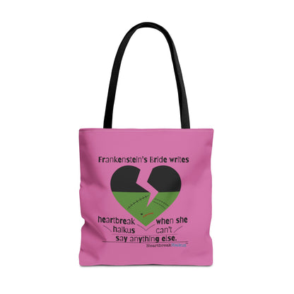 Frankenstein's Bride Writes Heartbreak Haikus - Tote Bag (Dual-sided print in Candy Pink)