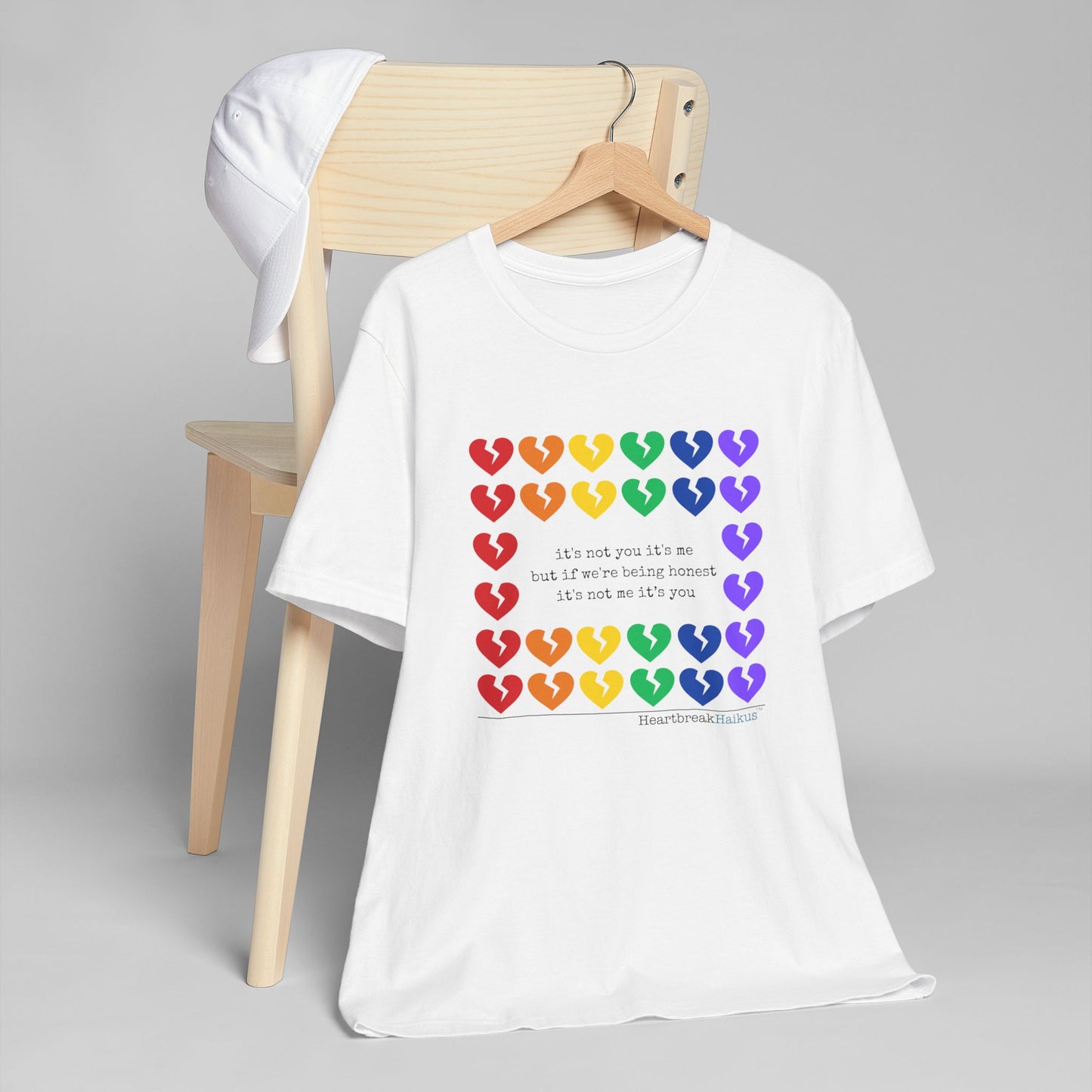 It's Not Me/You Haiku - Unisex Jersey T-Shirt  (Rainbow Hearts Collection)