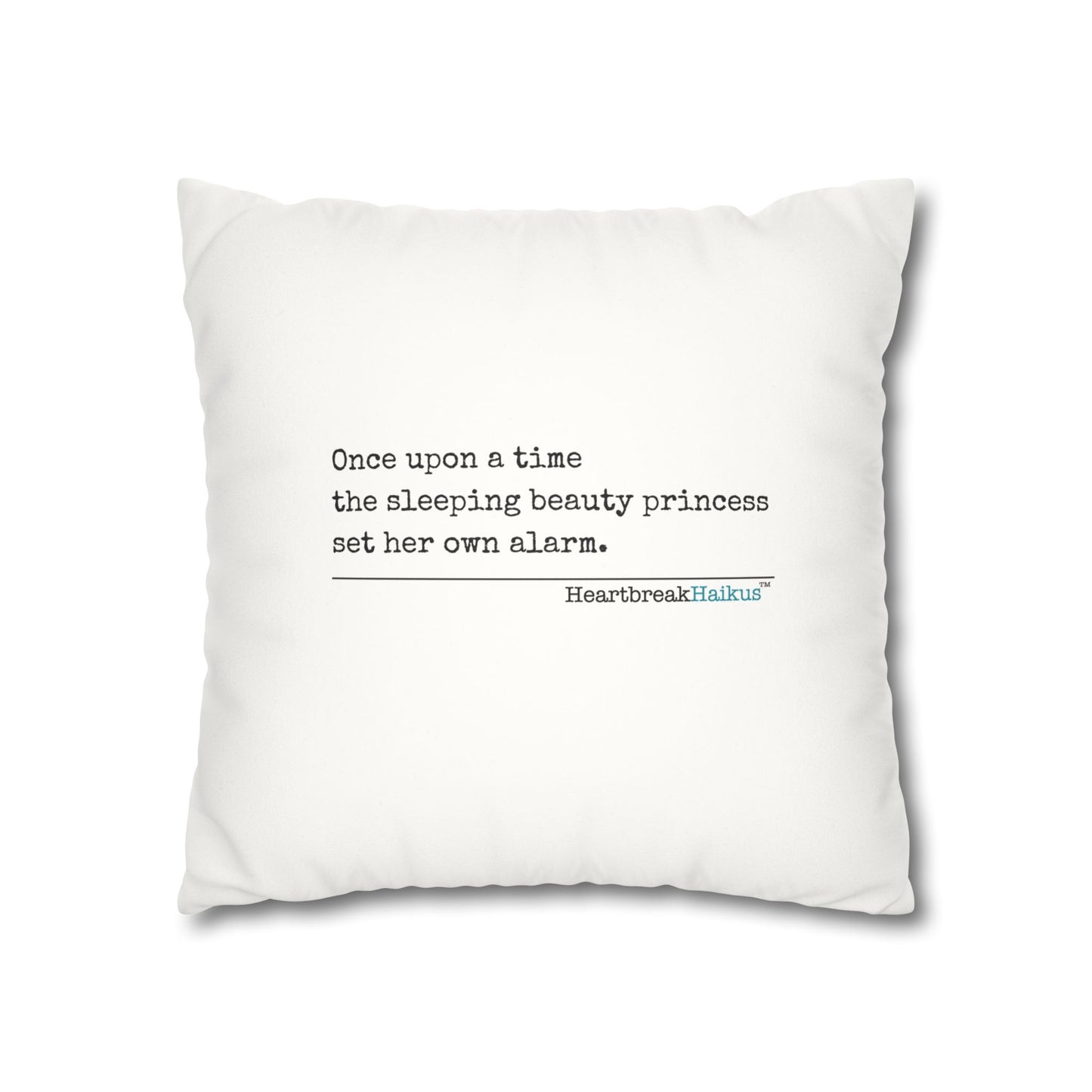 "Sleeping Beauty's Alarm" Faux Suede Square Pillowcase