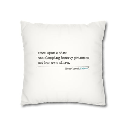 "Sleeping Beauty's Alarm" Faux Suede Square Pillowcase
