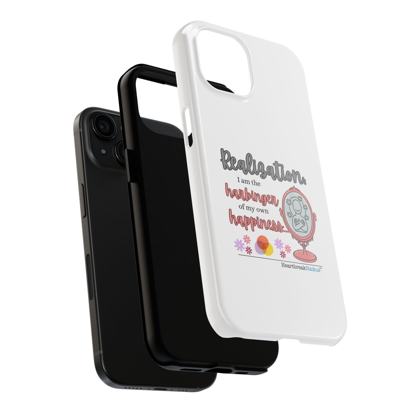 Harbinger of Happiness Tough Phone Cases (white), iPhone 11-16 or Samsung Galaxy S21-S24