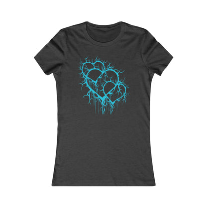 Three of Lightning Hearts - Slim-Fit T-Shirt (in Electric Blue)