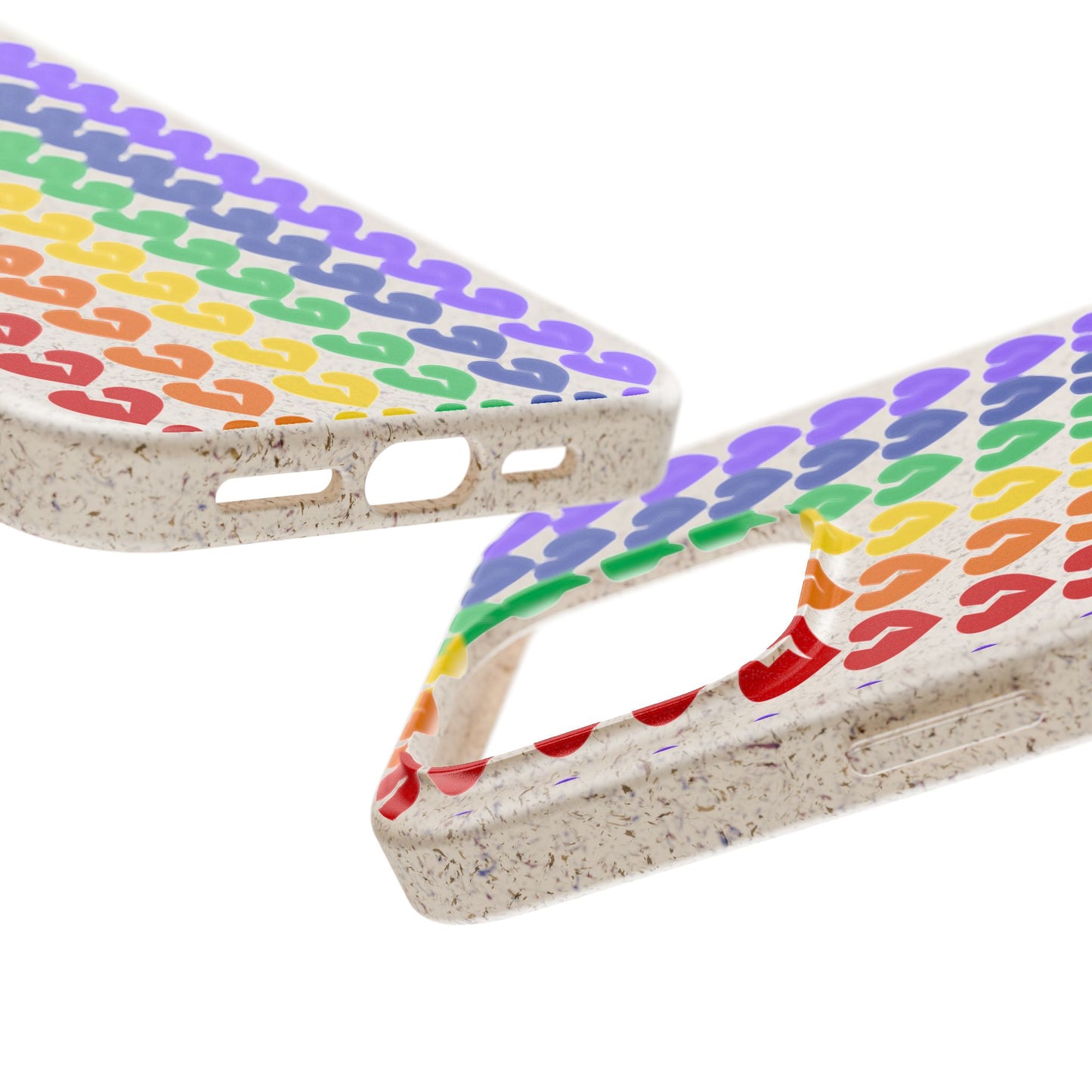 Rainbow Hearts Collection Pattern - Biodegradable Phone Case, Eco-Friendly Phone Cover (Only Hearts Collection)
