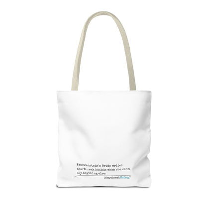 Frankenstein's Bride Writes Heartbreak Haikus - Tote Bag (Dual-sided print in Snow White)