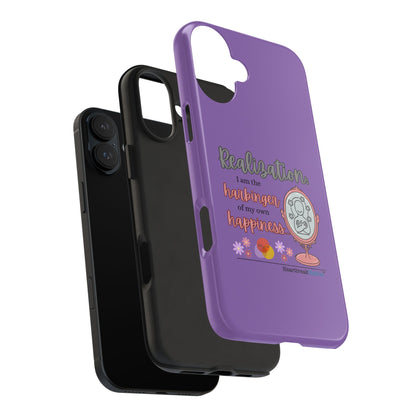 Harbinger of Happiness Tough Phone Cases (purple) available for iPhone 11-16 or Samsung Galaxy S21-S24