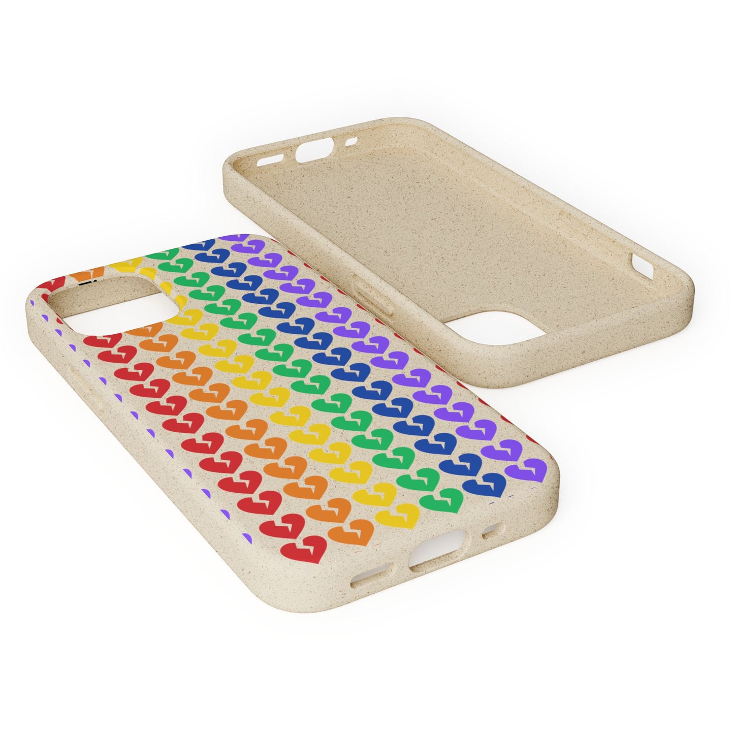 Rainbow Hearts Collection Pattern - Biodegradable Phone Case, Eco-Friendly Phone Cover (Only Hearts Collection)