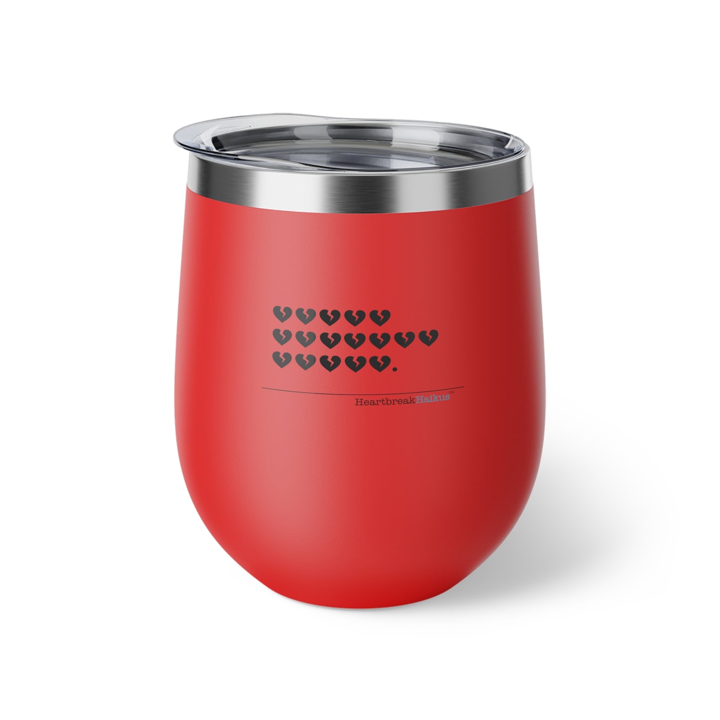 "hieroglyph heartbreak haiku." Copper Vacuum Insulated Cup or Wine Tumbler , 12oz