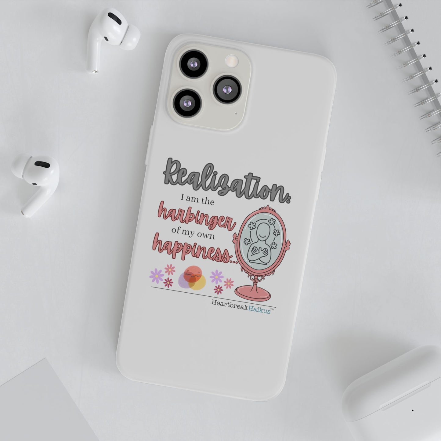 Harbinger of Happiness Haiku - Semi-Transparent Flexible iPhone Case