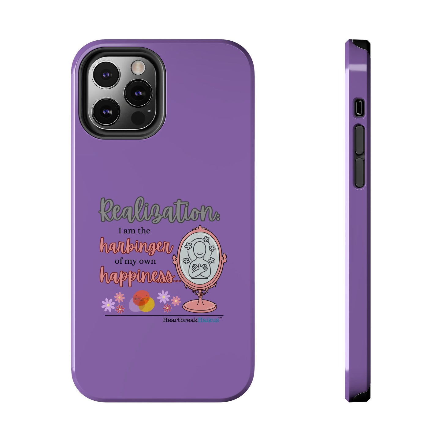 Harbinger of Happiness Tough Phone Cases (purple) available for iPhone 11-16 or Samsung Galaxy S21-S24