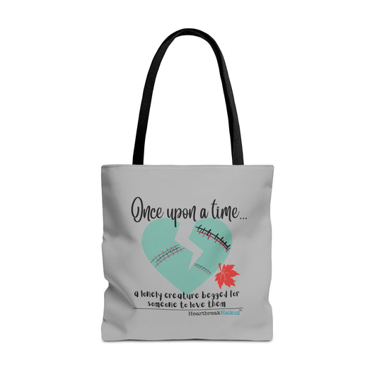 A Lonely Creature Begged Frankenstein Haiku - Tote Bag - Dual-sided print in light grey (Frankenstein 2025 Makeover)