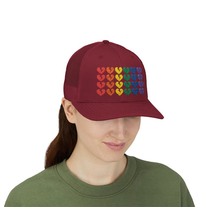Rainbow Heartbreak Collection - Embroidered Trucker Hat (Only Hearts Collection)