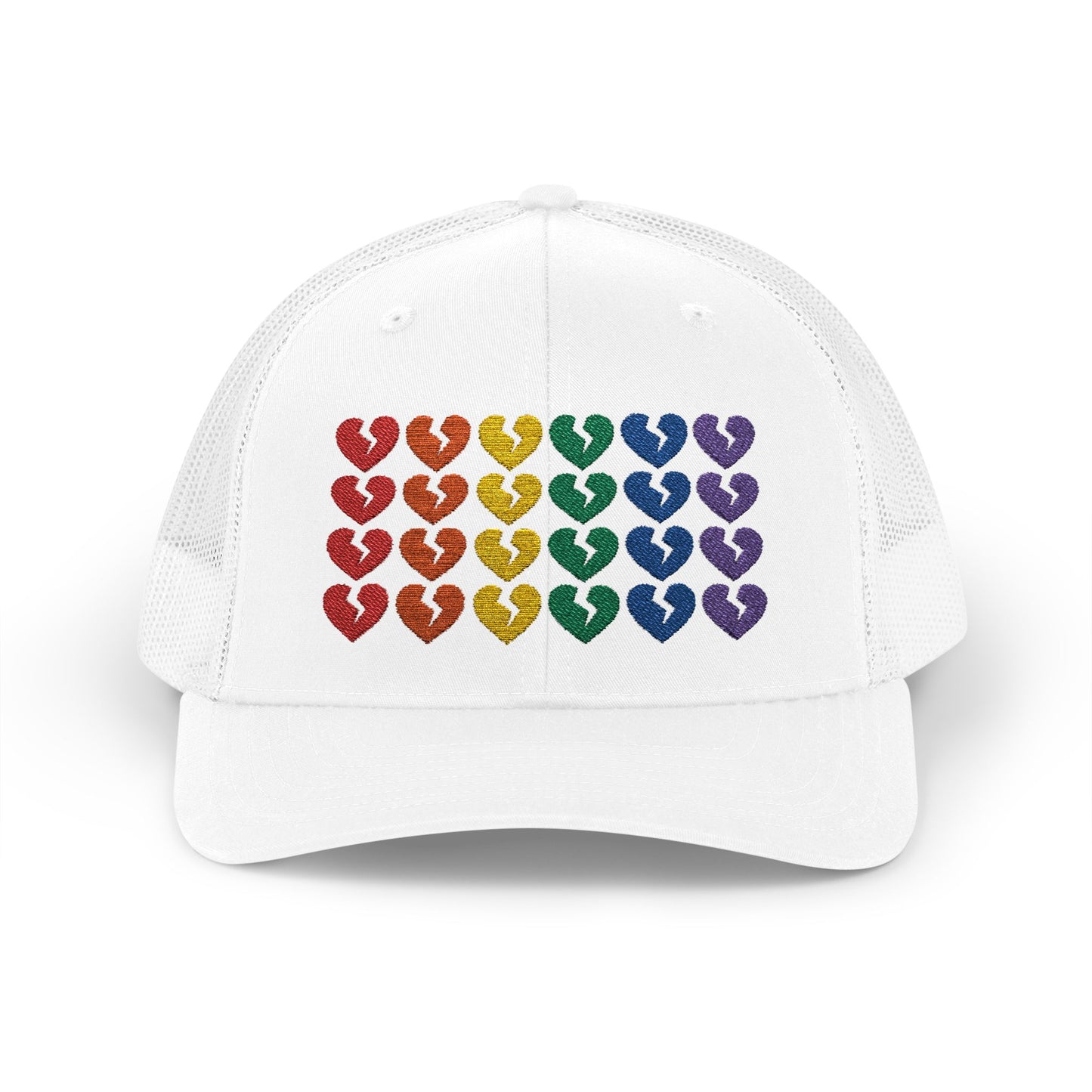 Rainbow Heartbreak Collection - Embroidered Trucker Hat (Only Hearts Collection)