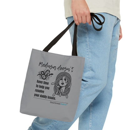 Medusa and Your Daddy Haiku - Tote Bag (Dual-sided print in Stone Grey)