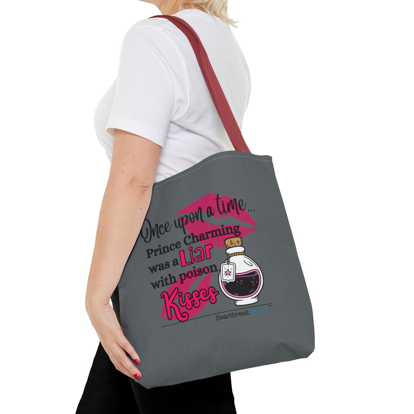 Prince Charming's Poison Kisses Haiku - Tote Bag (Dual-sided print in Moody Grey)