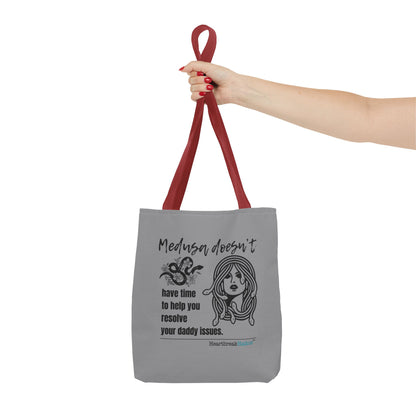 Medusa and Your Daddy Haiku - Tote Bag (Dual-sided print in Stone Grey)