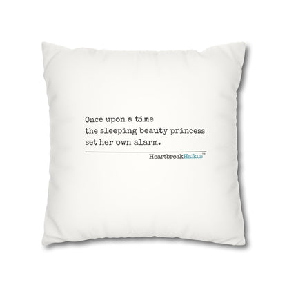 "Sleeping Beauty's Alarm" Faux Suede Square Pillowcase