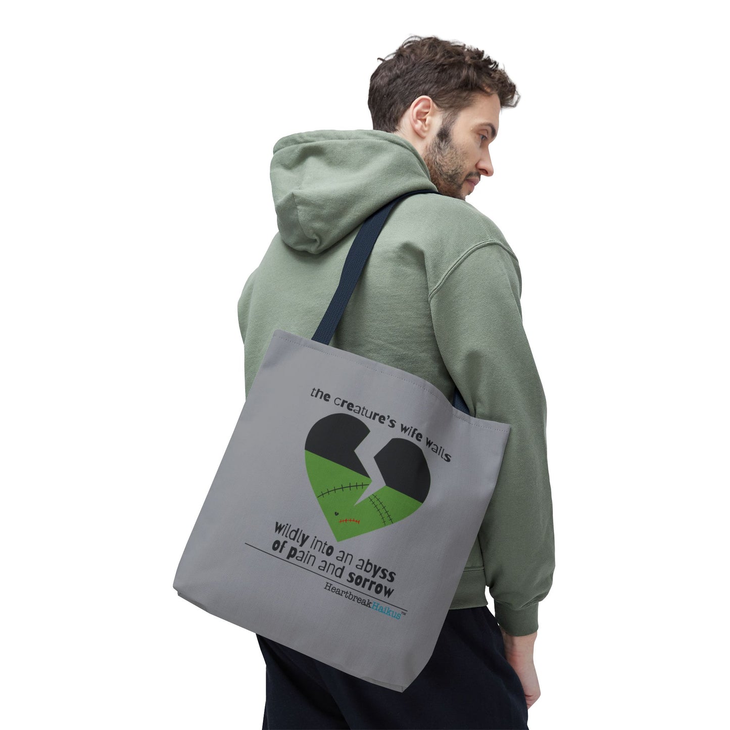 The Creature's Wife Wails Frankenstein Haiku - Tote Bag (Stone Grey)