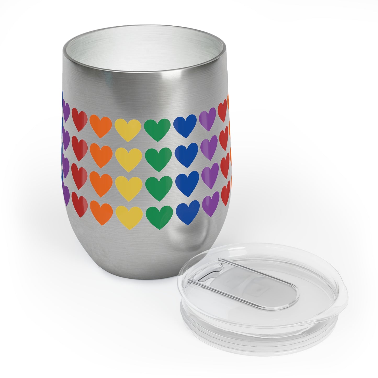 Rainbow Hearts Chill Wine Tumbler