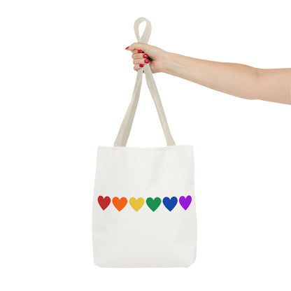 Rainbow Hearts Tote Bag (Single Row) - Only Hearts Collection