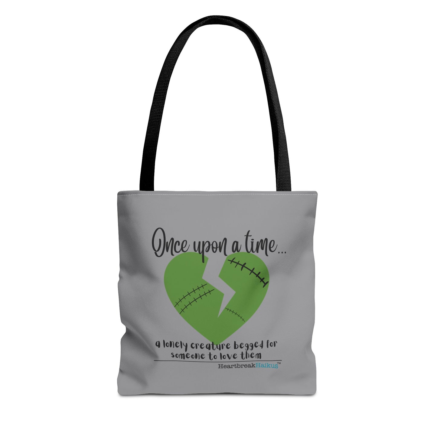 A Lonely Creature Begged Frankenstein Haiku - Tote Bag (Dual-sided print in Stone Grey)