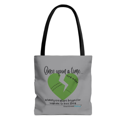 A Lonely Creature Begged Frankenstein Haiku - Tote Bag (Dual-sided print in Stone Grey)