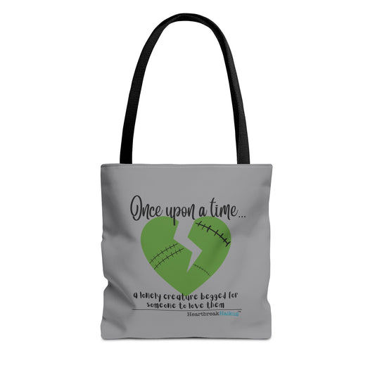 A Lonely Creature Begged Frankenstein Haiku - Tote Bag (Dual-sided print in Stone Grey)