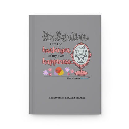 Harbinger of Happiness Haiku - Hardcover Journal in Steel Gray