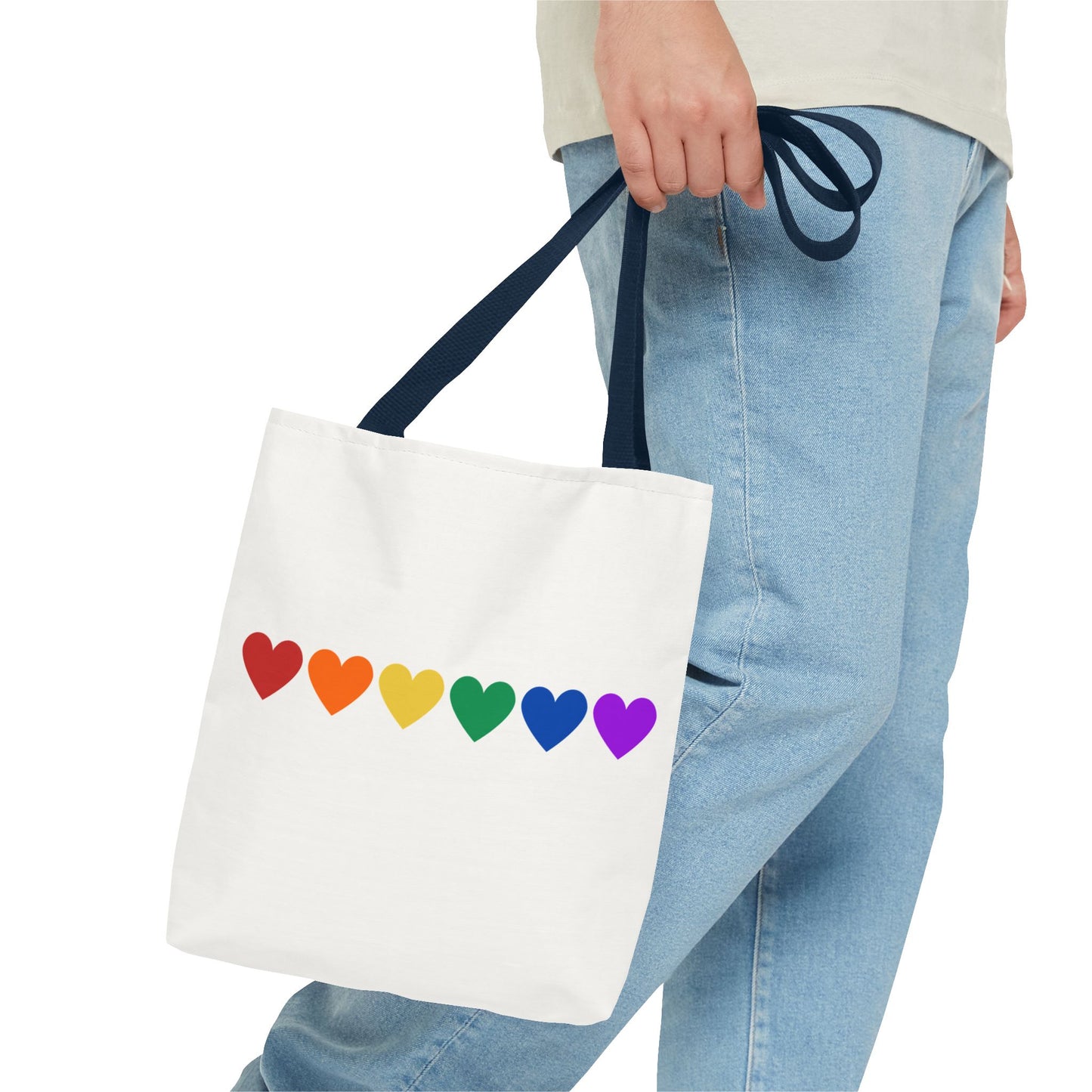 Rainbow Hearts Tote Bag (Single Row) - Only Hearts Collection