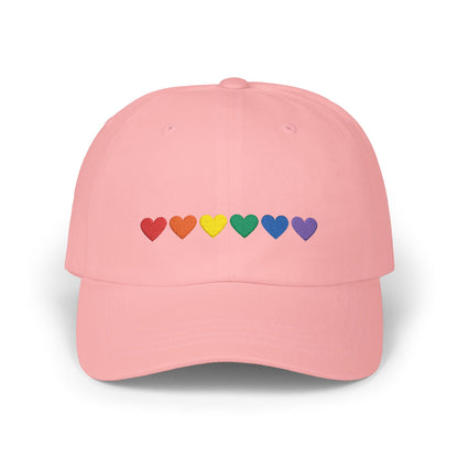 Embroidered Rainbow Hearts - Classic Adjustable Cap (Only Hearts Collection)