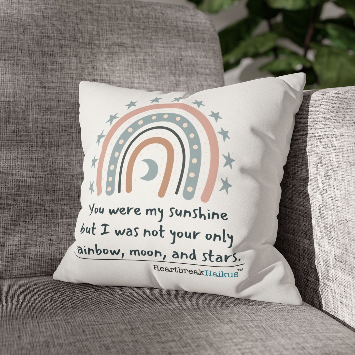 You Were My Sunshine Haiku - Faux Suede Square Pillowcase (Summer 2025 collection)